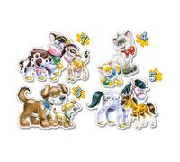 Puzzles de 4 à 7 pièces : 4 puzzles : Les animaux et leurs petits