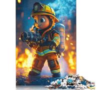 Puzzles de 500 pièces de Personnages de Dessins animés de Pompiers pour Adultes, Puzzles en Bois, Jeux éducatifs pour Enfants, 500 pièces (52 x 38 cm)