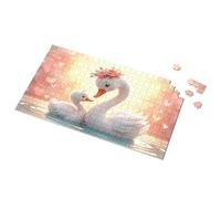 Puzzles de 500 pièces Love In The Water : A Swan Family'S Heartwarming Scene Puzzle Board 500 pièces pour adultes (500 pièces)