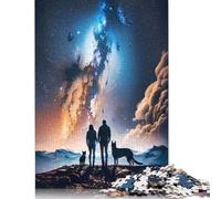 Puzzles de 500 pièces pour Adultes Compagnons célestes Puzzles en Bois créatifs pour Adultes et Adolescents Jeu de Puzzle éducatif pour Toute la Famille 500 pièces (52x38cm)