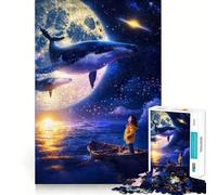 Puzzles de Baleines murmurantes 1000 pièces Jeu de Concentration mentale Découpe de précision Bords Lisses Jeu de Construction de Liens significatifs (38x26cm)