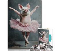Puzzles de Ballet de cochons pour Adolescents, 1 000 pièces, Jouets éducatifs, Anti-Stress, adaptés à la décoration de Bureau (38x26cm)