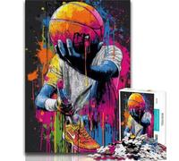Puzzles de Basket-Ball à l'huile 1000 pièces pour Adultes, Cadeaux, Jouets addictifs pour la décoration de la Maison (38x26cm)