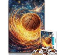 Puzzles de Basket-Ball Flame pour Adolescents 1000 pièces, Aidez Le Cerveau à exercer des Jouets addictifs pour cultiver la Patience, Jeu de défi Unique (75x50cm)