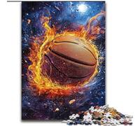 Puzzles de Basket-Ball Flame pour Adultes, Staycation Kill Time, Chaque pièce est Unique - Jeu Familial Stimulant et Amusant 26x38cm