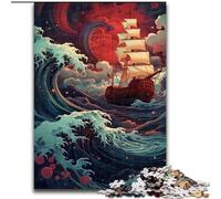 Puzzles de Bateau naviguant sur la Vague pour Adultes et Adolescents, pour Les 14 Ans et Plus, Jeux Amusants, activités Amusantes à la Maison, Cadeaux d'anniversaire, Cadeaux de Voyage (50x75cm)