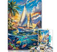 Puzzles de Bateau naviguant sur l'océan pour Adolescents, aident Le Cerveau à exercer des Jouets addictifs pour cultiver la Patience Une œuvre d'art 38x26cm