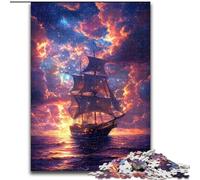 Puzzles de Bateaux Pirates de la Galaxie pour Adultes 1000 pièces, Jeu Familial Anti-Stress, défi Difficile, Cadeaux pour Amis et Famille (50x75cm)