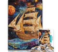 Puzzles de Bateaux Pirates fantastiques pour Adultes et Adolescents, 1 000 pièces, Anti-Stress, pour Passer Le Temps à la Maison, avec Affiche et fiche de Questions-réponses Assorties, 38x26cm