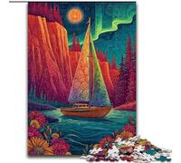 Puzzles de Bateaux psychédéliques 1000 pièces pour Adultes, à Assembler soi-même, à Offrir en Cadeau à Toute la Famille, pour 14 Ans et Plus (50x75cm)