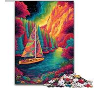 Puzzles de Bateaux psychédéliques pour Adultes 1000 pièces, Jouets éducatifs et éducatifs, Jeux familiaux avec Affiche et fiche de Questions-réponses 26x38cm