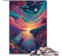 Puzzles de Bateaux psychédéliques pour Adultes, Jeu éducatif et décompressant pour Anniversaire et Noël 50x75cm