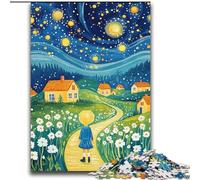 Puzzles de Campagne Nocturne pour Adultes 2000 pièces, Jeux éducatifs à Faire soi-même avec Affiche et fiche de Questions (14 Ans et Plus) (70x100cm)