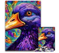 Puzzles de Canard Violet coloré pour Adultes Puzzles de 1000 pièces pour Adultes Cadeau Parfait pour la Famille et Les Amis, Convient aux 14 Ans et Plus 50x75cm / 19,68x29,52 Pouces