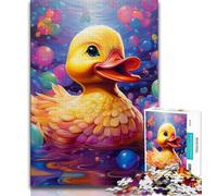 Puzzles de Canards colorés pour Adolescents, Puzzle de 1 000 pièces, Anti-Stress, pour Passer Le Temps à la Maison, avec Affiche et fiche de Questions-réponses Assorties (50x75cm)