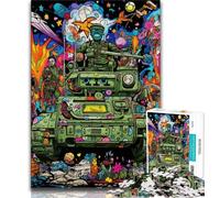 Puzzles de Chars colorés pour Adolescents, Jeux stimulants, Chaque pièce est Unique - Jeu Familial Stimulant (50x75cm)