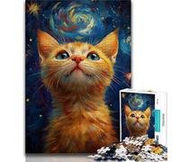 Puzzles de Chat Ciel étoilé pour Adultes, aident Le Cerveau à exercer des Jouets addictifs pour cultiver la Patience et l'interaction Parent-Enfant 38x26cm