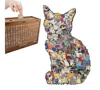 Puzzles De Chat Irréguliers - Jeux Éducatifs Amusants En Bois, Puzzle De Chat, Activité D'apprentissage Résiliente, Jouet De Divertissement Spécial | Idée Cadeau Fiable Pour La Maison, L'intérieur, L'
