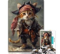 Puzzles de Chat Pirate pour Adultes et Adolescents, 1 000 pièces, Jouet éducatif intellectuel décompressant, Cadeau d'anniversaire, décoration Murale 50x75cm