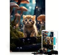 Puzzles de Chatons Mignons et Sauvages pour Adultes,1000 pièces,Jeu Stimulant l'esprit,découpe Nette,alignement Parfait,activité de Partage pour Les Proches (38x26cm)