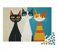 Puzzles de Chats adorables, moyennement Difficiles, idéaux pour Une Exposition décorative, Parfaits pour Passer Le Temps, 1 000 pièces (75 x 50 cm)