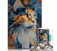 Puzzles de Chats fantastiques pour Adultes et Adolescents, 1 000 pièces, Jeu Stimulant, Chaque pièce est Unique - Jeu Familial Stimulant et Amusant 38x52cm