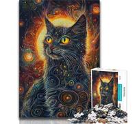Puzzles de Chats fantastiques pour Adultes et Adolescents, 1 000 pièces, Jouets éducatifs et éducatifs, Jeux familiaux avec Affiche et fiche de Questions-réponses Assorties, 38x26cm