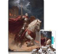 Puzzles de Chevaliers médiévaux pour Adultes et Adolescents, 1 000 pièces, Anti-Stress, pour Passer Le Temps à la Maison, avec Affiche et fiche de Questions-réponses Assorties (38x26cm)