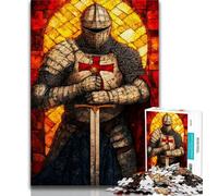 Puzzles de Chevaliers médiévaux pour Adultes et Adolescents, 1 000 pièces, Anti-Stress, pour Passer Le Temps à la Maison, avec Affiche et fiche de Questions-réponses Assorties, 38x26cm