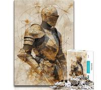 Puzzles de Chevaliers médiévaux pour Adultes et Adolescents, Jouets éducatifs et Anti-Stress, adaptés à la décoration de Bureau, 50x75cm