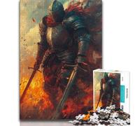 Puzzles de Chevaliers médiévaux puissants pour Adolescents, 1000 pièces, Jeu Stimulant et Jeu Familial avec des pièces entièrement emboîtables de Formes aléatoires 38x26cm