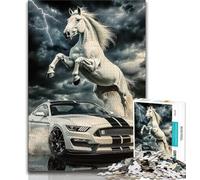 Puzzles de Chevaux et de Voitures de Sport pour Adultes et Adolescents, Aidez Le Cerveau à exercer des Jouets addictifs pour cultiver la Patience, adaptés aux Couples (38x26cm)