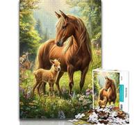 Puzzles de Chevaux pour Adultes et Adolescents, 1 000 pièces, Jouets éducatifs et éducatifs, Jeux familiaux avec Affiche et fiche de Questions-réponses (50x75cm)