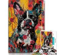 Puzzles de Chien Style Basquiat 1000 pièces pour Adolescents, Cadeaux, Jeu de Quiz, décoration Murale, Cadeaux d'anniversaire et de Noël Uniques 50x75cm