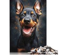 Puzzles de Chiots Doberman Heureux pour Adultes, Puzzle de 1000 pièces pour Adolescents de 12 Ans et Plus, Cadeaux du réveillon de Noël, 1000 pièces (38 x 26 cm)