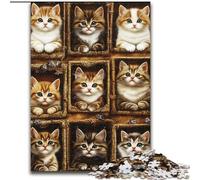 Puzzles de Collage de Chatons pour Adultes 1000 pièces, Jeu Stimulant, Chaque pièce est Unique - Jeu Familial Stimulant (Taille 50x75cm)