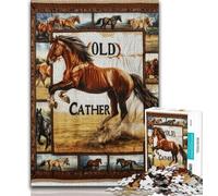 Puzzles de Collage de Chevaux pour Adultes 1000 pièces, Anti-Stress, défi Difficile, adapté à la décoration de Bureau (38x26cm)