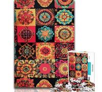 Puzzles de Collage de Fleurs Mandalas pour Adultes, 1000 pièces, Anti-Stress, défi Difficile, à Offrir en Cadeau à Toute la Famille (38x26cm)
