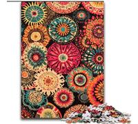 Puzzles de Collage de Fleurs Mandalas pour Adultes 1000 pièces, Jeu Stimulant, Chaque pièce est Unique - Jeu Familial Stimulant (Taille 50x75cm)