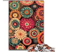 Puzzles de Collage de Fleurs Mandalas pour Adultes et Adolescents, 1000 pièces, Jeu Stimulant et Jeu Familial, Cadeau d'anniversaire, décoration Murale 26x38cm