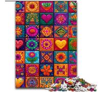 Puzzles de Collage de Fleurs Mandalas pour Adultes et Adolescents, 1000 pièces, Jeu Stimulant et Jeu Familial, Cadeau d'anniversaire, décoration Murale 26x38cm