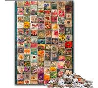Puzzles de Collage de Plantes et de Fleurs pour Adultes 1000 pièces, Jouets éducatifs et éducatifs, Jeux familiaux avec Affiche et fiche de Questions-réponses 50x75cm
