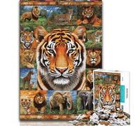Puzzles de Collage de Tigres pour Adultes et Adolescents, Jeux éducatifs, Anti-Stress, Cadeaux et Jouets de qualité 50x75cm