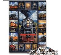 Puzzles de Collage de Train pour Adolescents 1000 pièces, Cadeau d'anniversaire pour Tuer Le Temps, Cadeaux, décoration Murale pour Les 14 Ans et Plus (26x38cm)