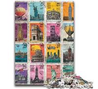 Puzzles de Collage parisiens pour Adolescents, 1 000 pièces, Anti-Stress, pour Passer Le Temps à la Maison, avec Affiche et fiche de Questions-réponses Assorties (38x26cm)
