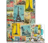 Puzzles de Collage parisiens pour Adolescents, 1000 pièces, Difficiles à réaliser, mais Amusants et Humoristiques, avec Affiche et fiche de Questions-réponses Assorties (38x26cm)