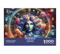 Puzzles de Constellation pour Adultes 1000 Pièces Puzzles pour Adultes Les Douze Signes du Zodiaque Puzzles Stimulants Jeu de Puzzle pour Toute la Femmes, Cadeaux pour Hommes ColoréG 70x50cm/