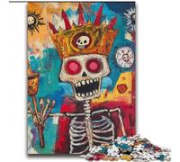 Puzzles de Couronne de crâne de Style Basquiat pour Adultes et Adolescents, pour Les 14 Ans et Plus, Jeu de Noël Anti-Stress pour Femmes (70x100cm)