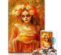 Puzzles de crâne de Style Mexicain pour Adultes 1000 Puzzles, Jeu Stimulant, idéal comme Cadeau pour Toute la Famille 75x50cm