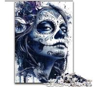 Puzzles de crâne Mexicain Aquarelle pour Adultes et Adolescents, Jouets éducatifs et éducatifs, Jeux familiaux avec Affiche et fiche de Questions-réponses 26x38cm